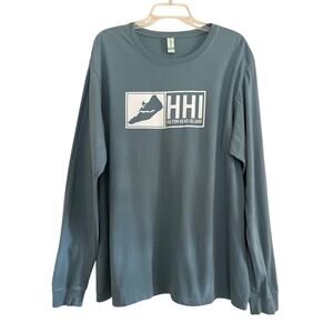 Hilton Head Island Organic Tshirt Mens Size L Blue White Graphic Soft Casual